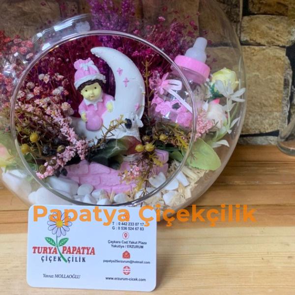  Erzurum Çiçek Siparişi Kız Bebek Elma Teraryumu 