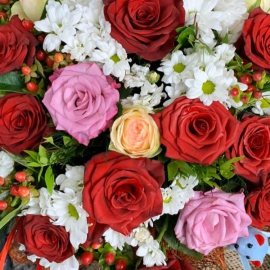 Erzurum Çiçekçi Renkli Güller ve Kır Çiçekleri 